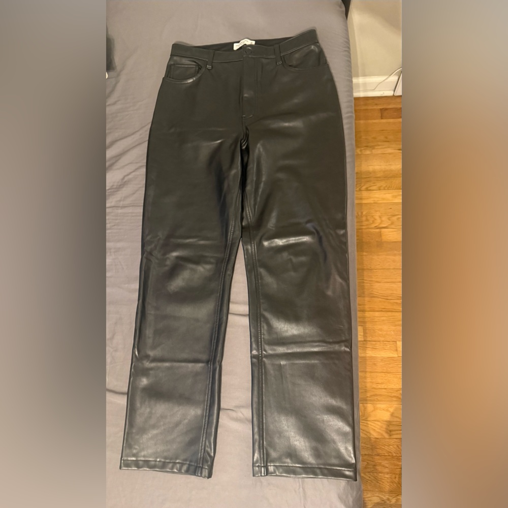 Abercrombie & Fitch Black Leather Trousers